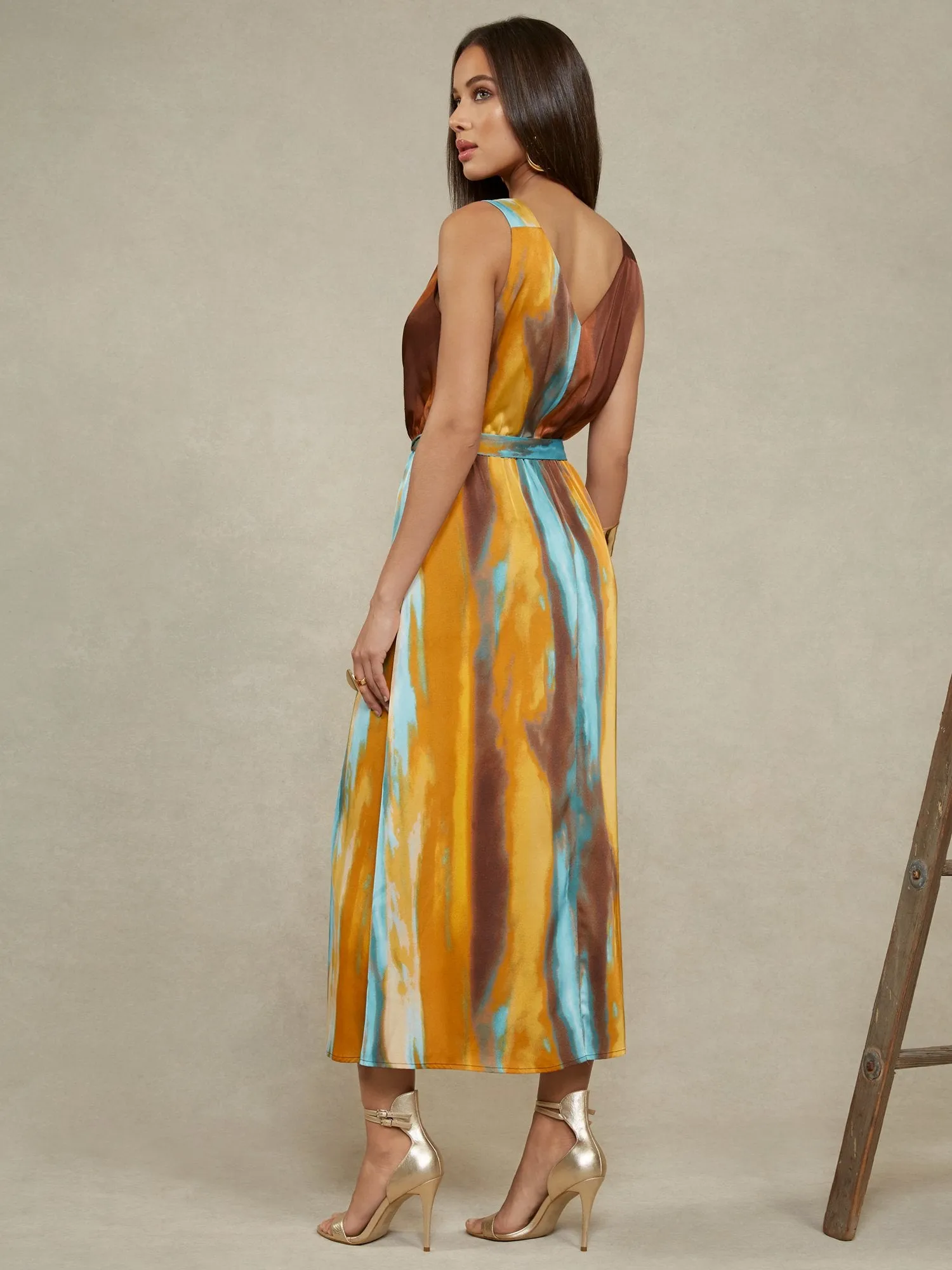 Abstract-Print Drama Romper