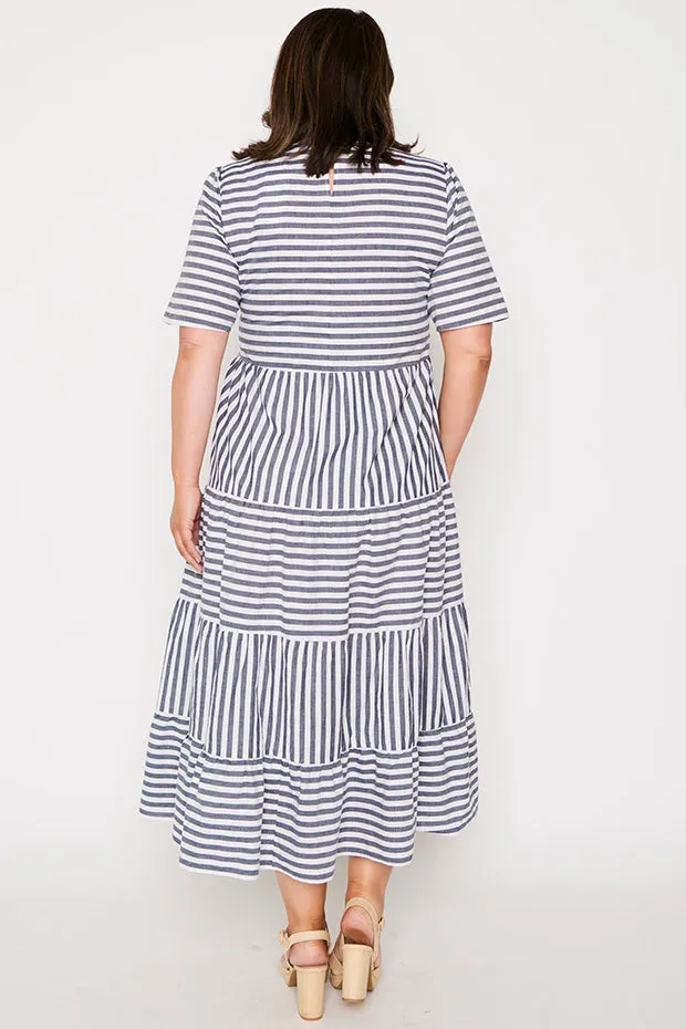 Alani Navy Stripe Dress