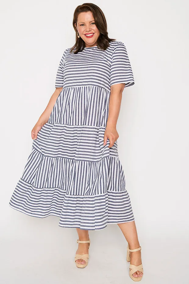 Alani Navy Stripe Dress