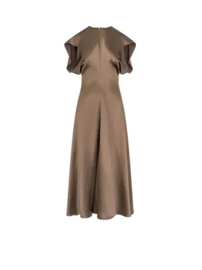 Anais Dress in Dark Taupe
