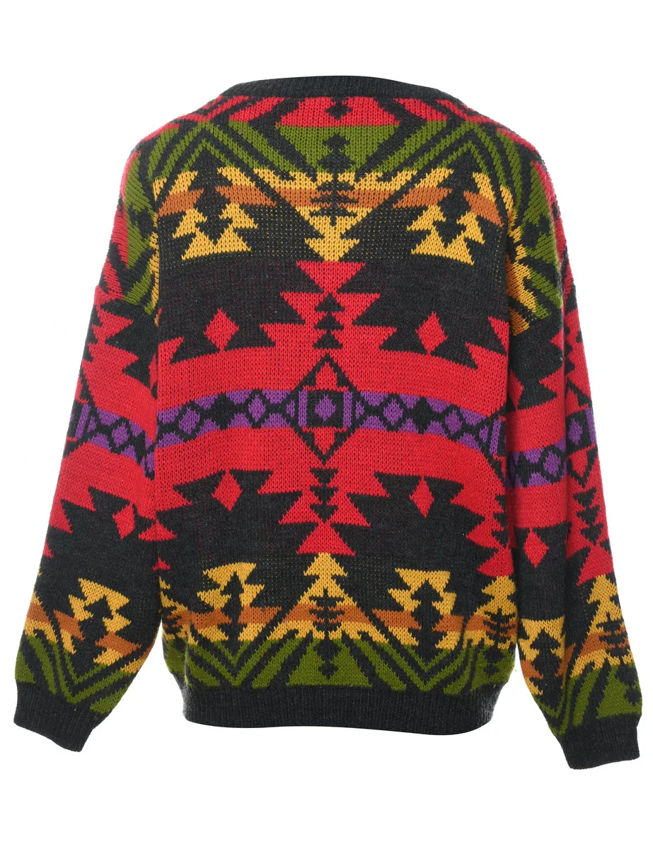 Aztec Print Jumper - L