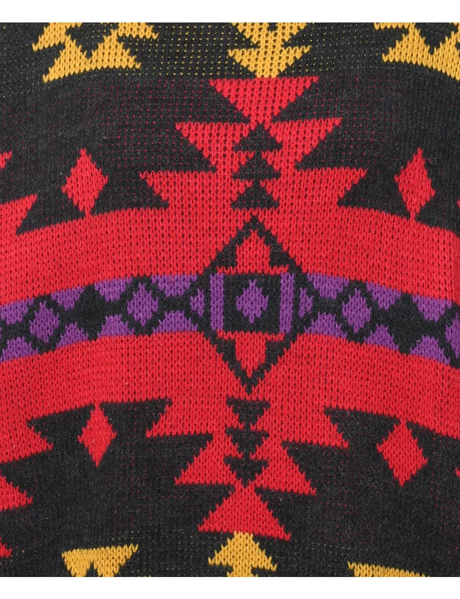 Aztec Print Jumper - L