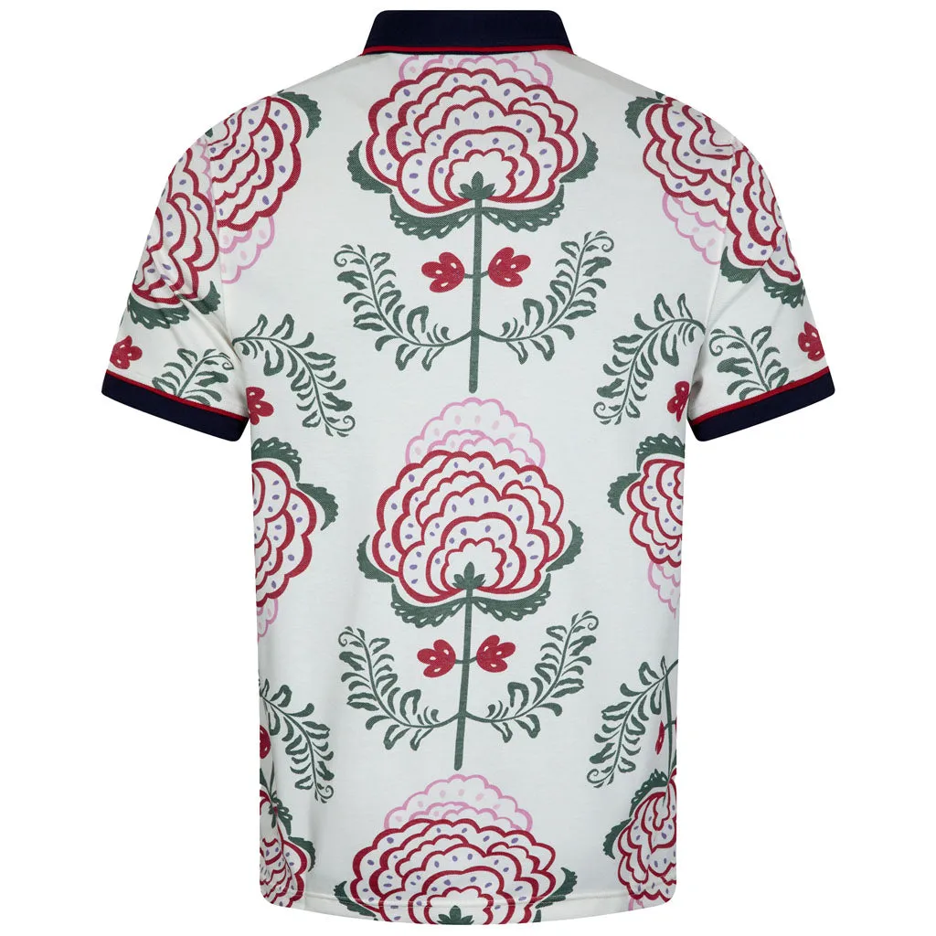 Baroque Pique Polo | Rio Red Floral