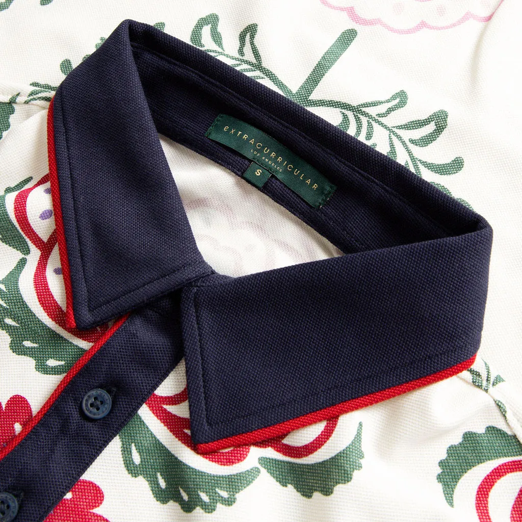Baroque Pique Polo | Rio Red Floral