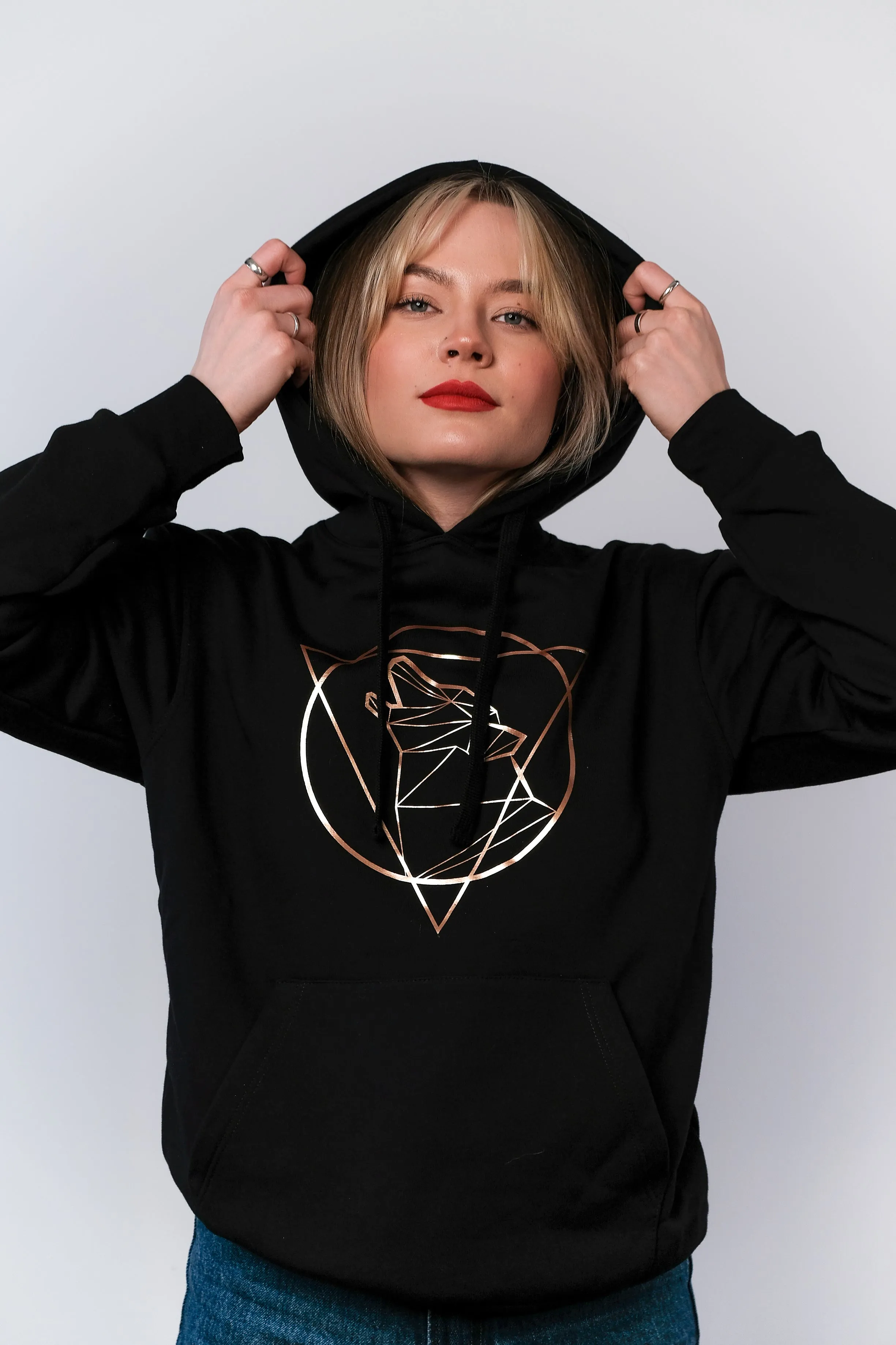 Bermuda Hoodie Rose Gold Black