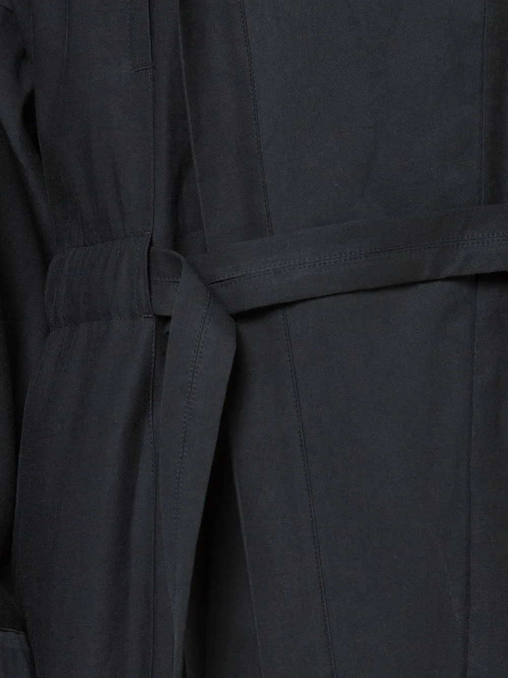 Black Paper Twill Hooded Trenchcoat