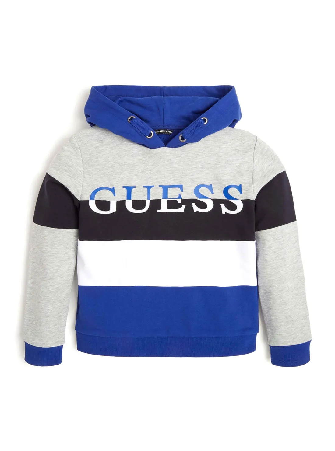Blue Multi Stripe Logo Hoodie (7-16)