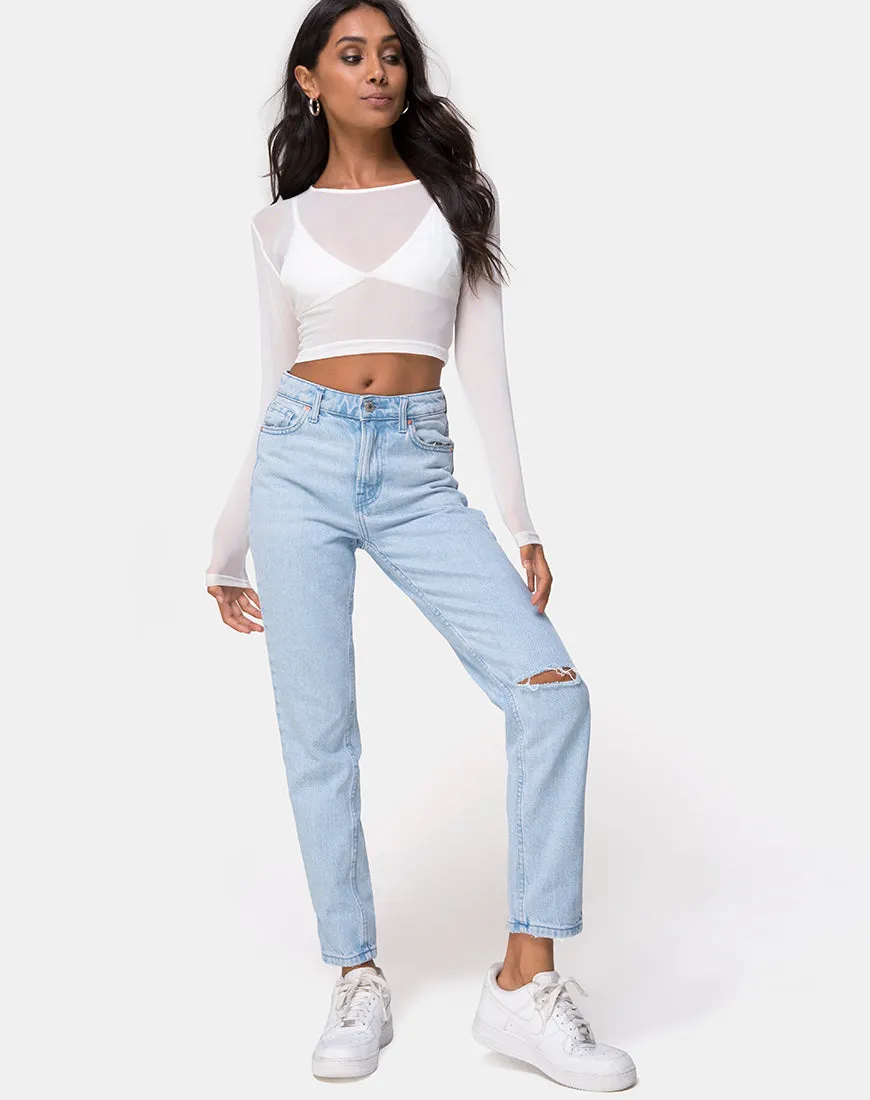 Bonnie Crop Top in Ivory Net