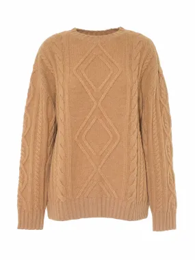 Camel oversized cashmere jumper