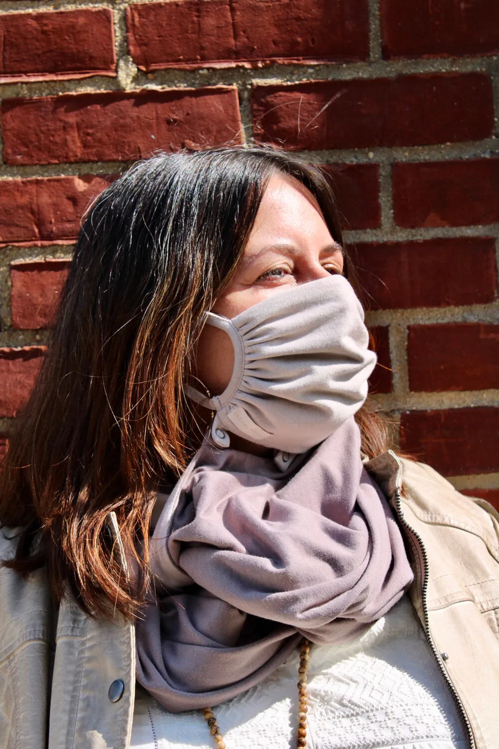 Christine Mammes Mask & Scarf with Snaps