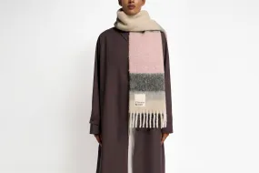 Coll Stripe Mohair Blend Scarf - Pink Mix