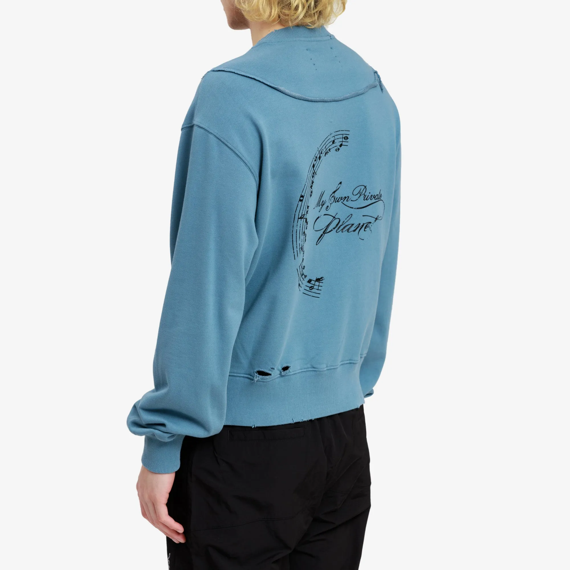 Distressed Panel Sweatshirt