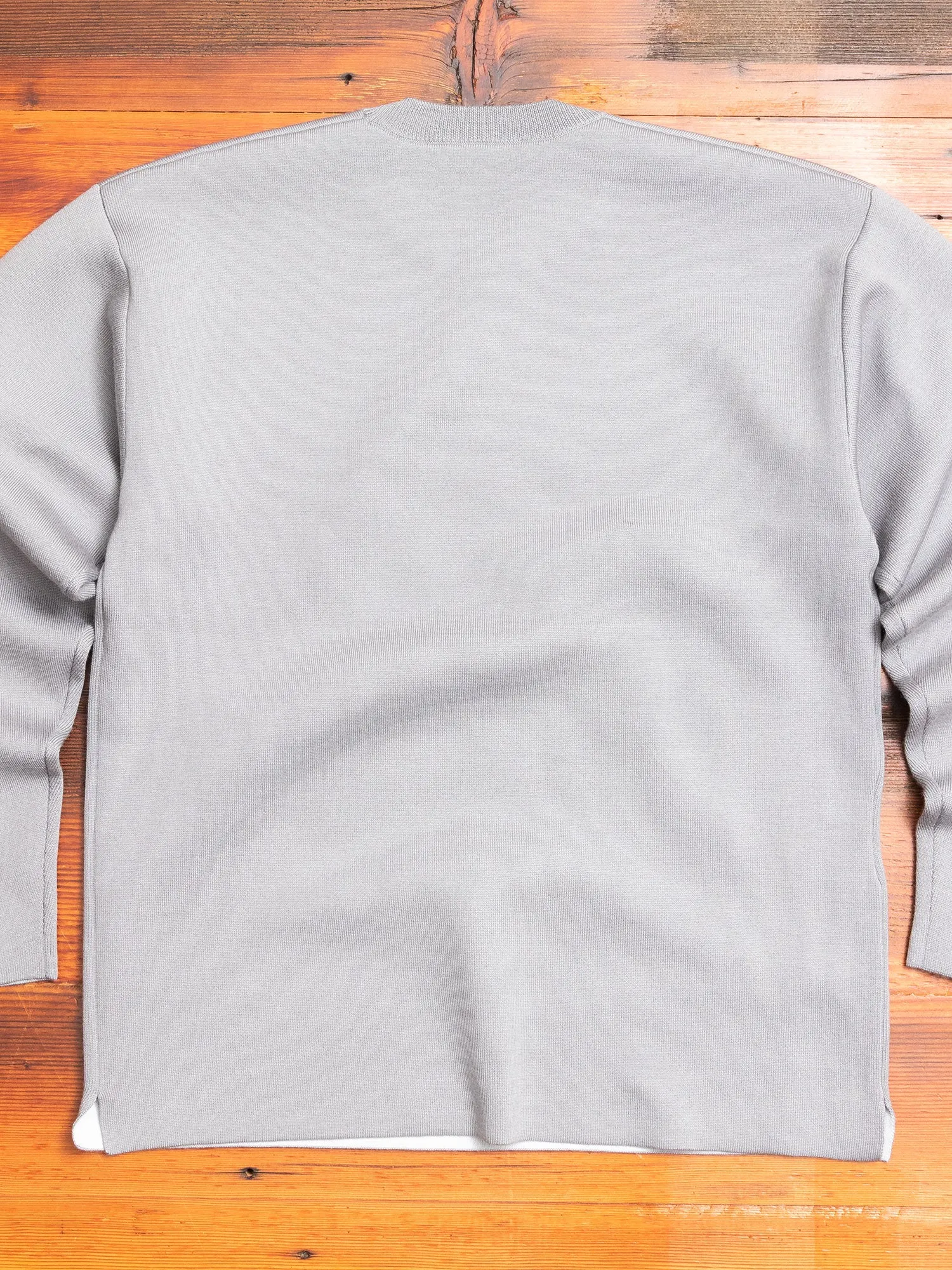 Double Face Wool Crewneck Sweater in Grey