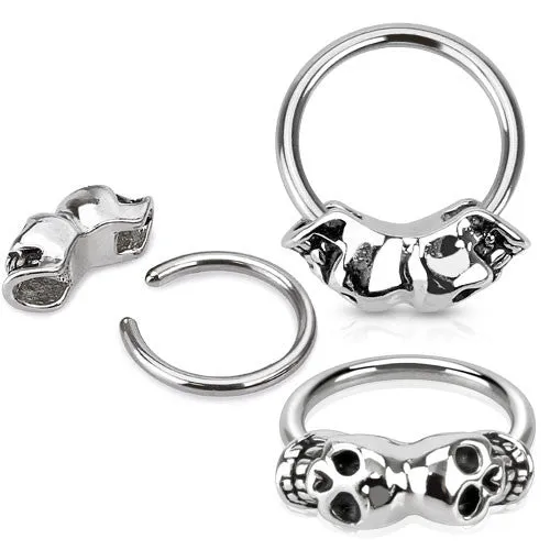 Double Skull Captive Belly Jewellery