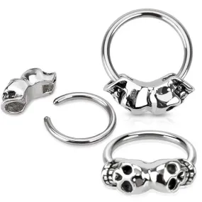 Double Skull Captive Belly Jewellery