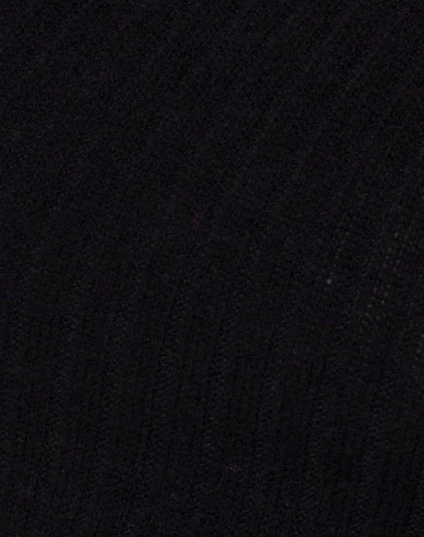 Fiax Top in Rib Black
