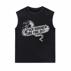 Fuck Around And Find Out Snake Vintage Washed Vest Top