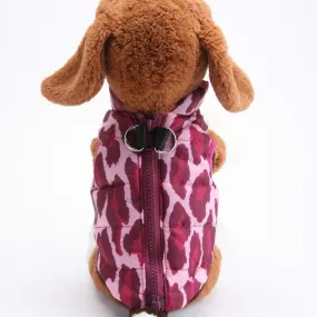 Fushia Leopard Print Padded Jacket Outfit Puppy Vest