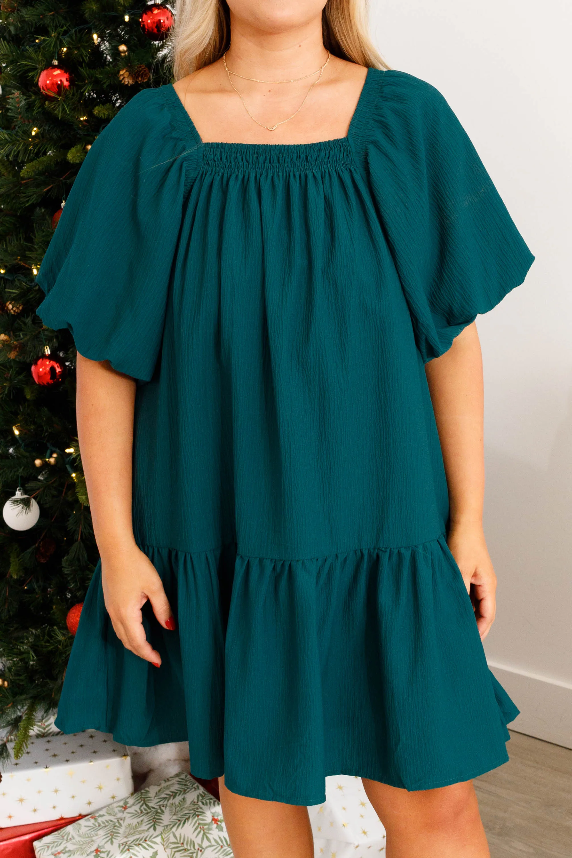 Head Turning Dress, Hunter Green