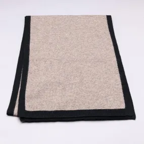 I'm WRAPPED 100% Pure Cashmere Border Scarf, Donkey Brown
