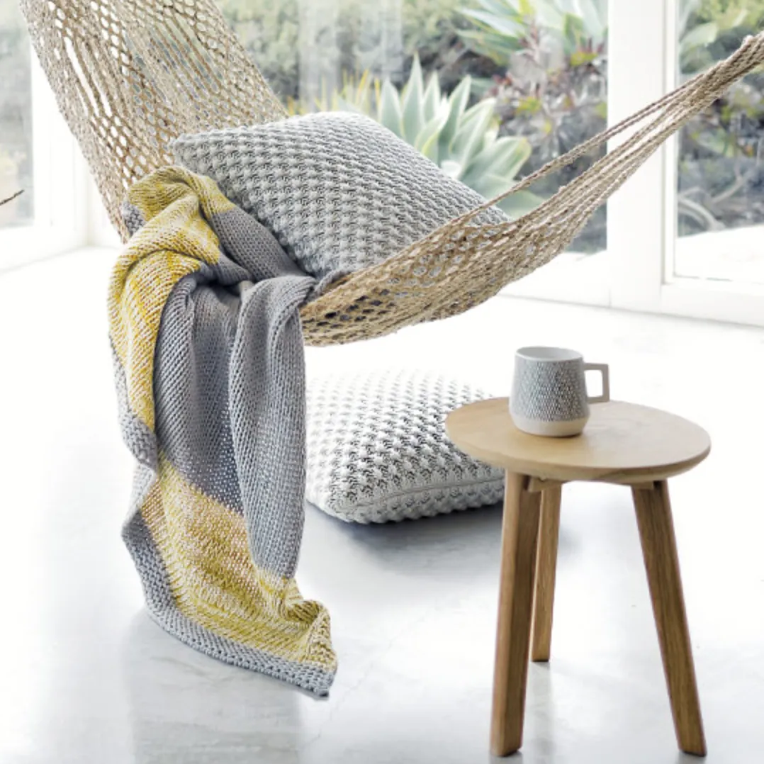 Indus Design Marled Hem Throw Rug Pistachio & Flint