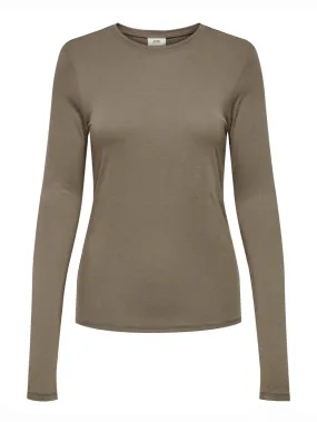 Jdysuma Wool L/s O Neck Top Jrs Noo - Taupe
