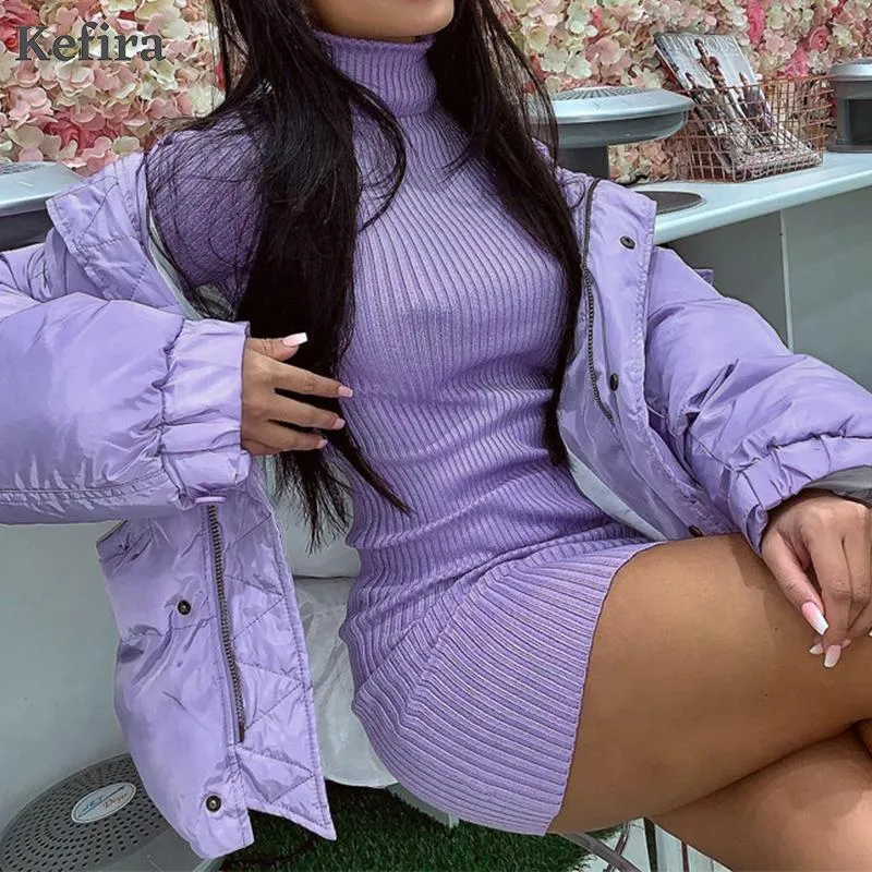 Joskaa hoco dresses Christmas Gift Kefira 2024 Basic Turtleneck Mini Women Bodycon Knitted Dress Autumn Winter Long Sleeve Sexy Skinny Casual Club Knitting Dresses