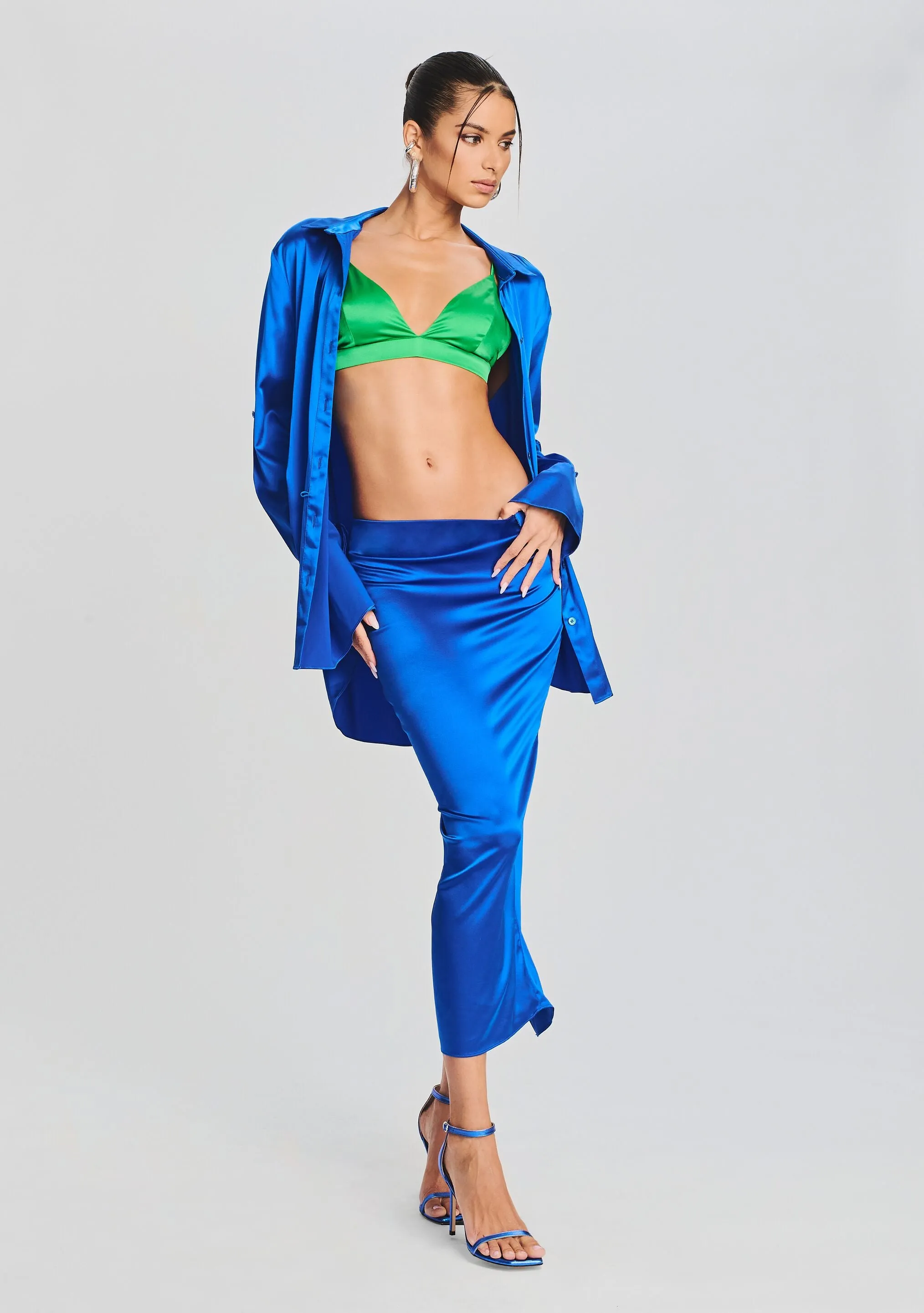 Julian Silk Midi Skirt