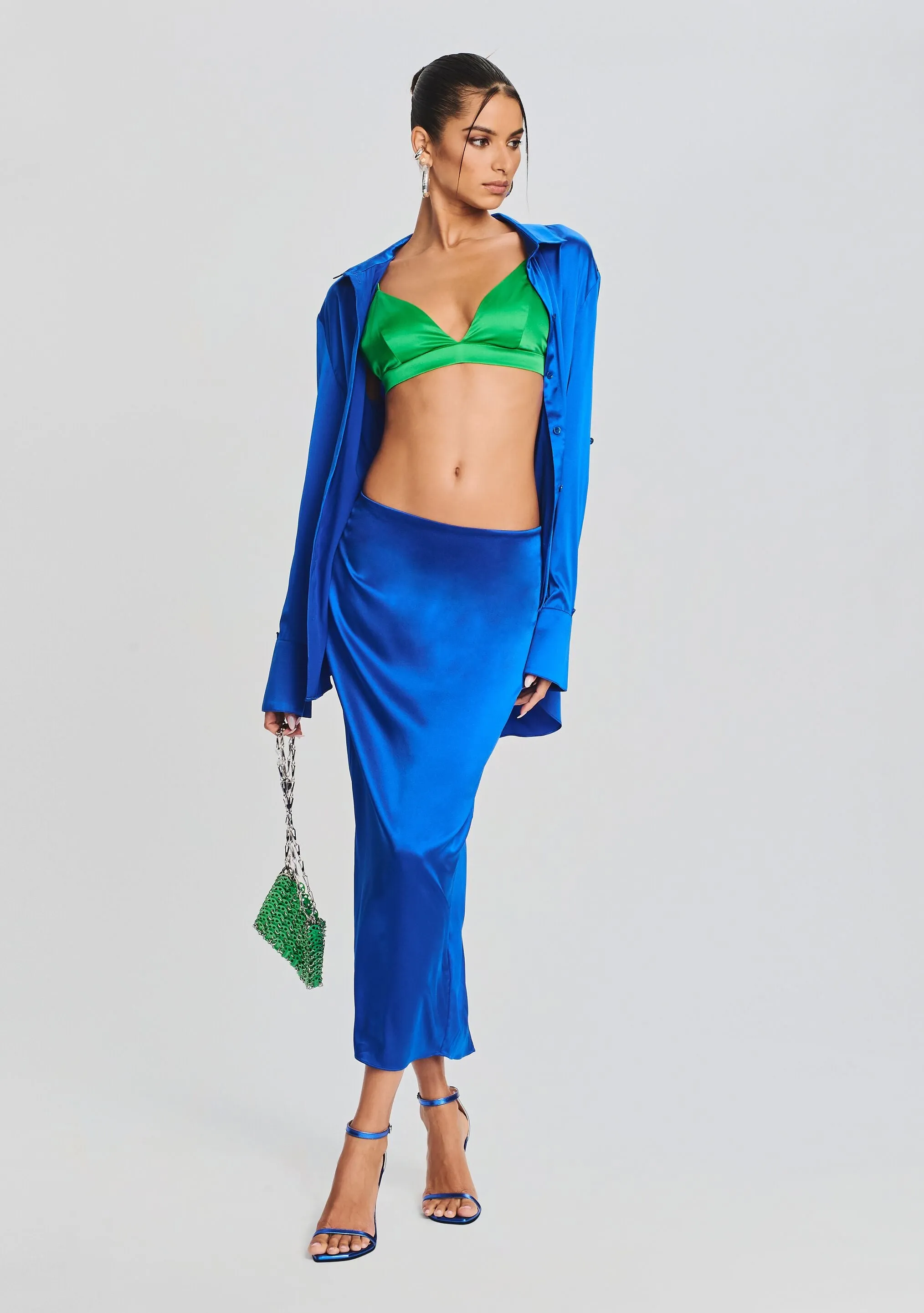 Julian Silk Midi Skirt