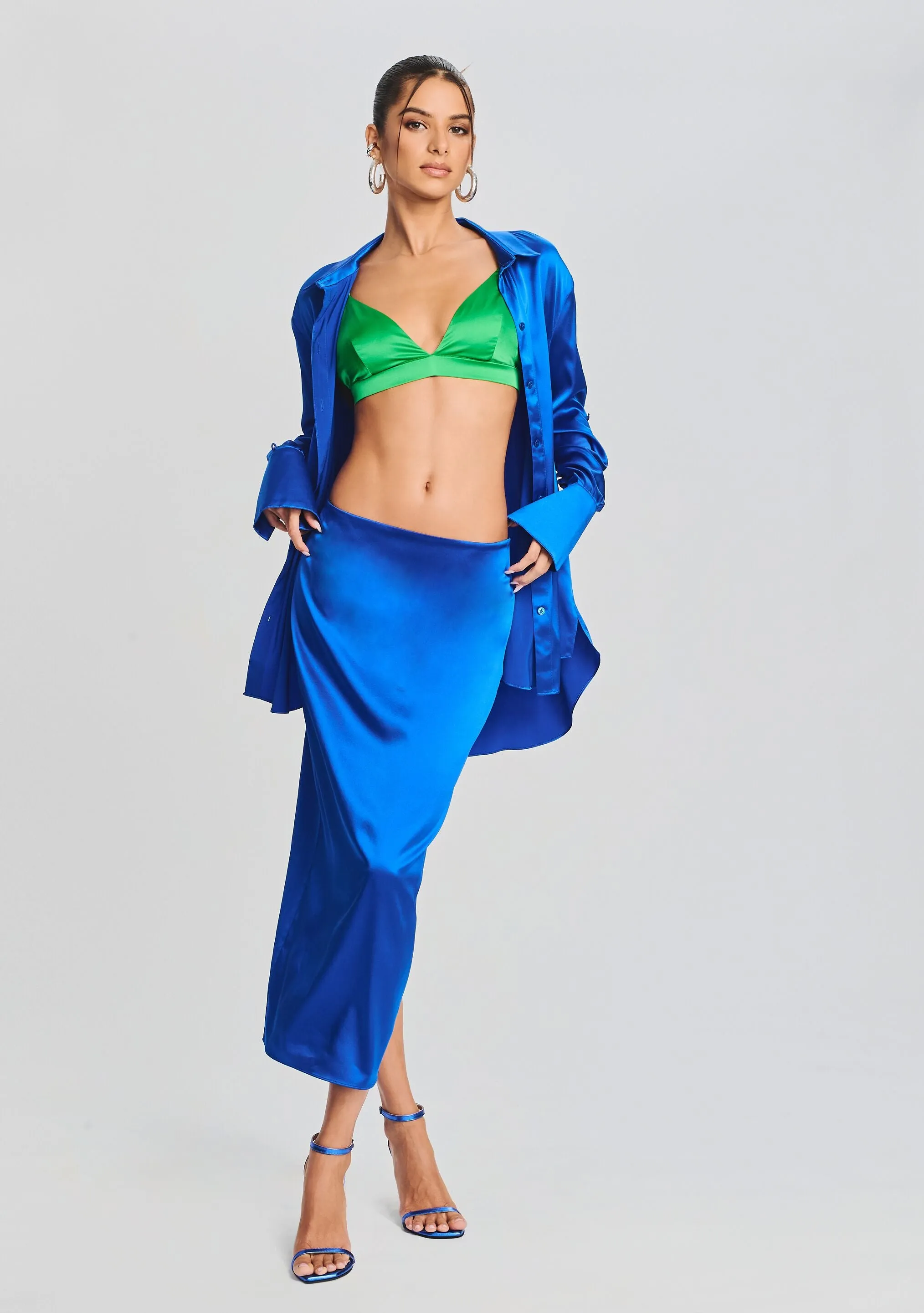 Julian Silk Midi Skirt
