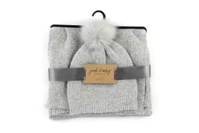 Ladies Grey Hat & Scarf Set