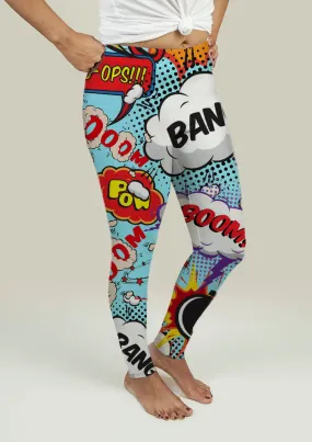 Leggings with Comic Speech Bubbles