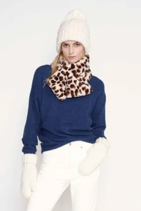 Look By M Leopard Furry Keyhole Scarf MSF250