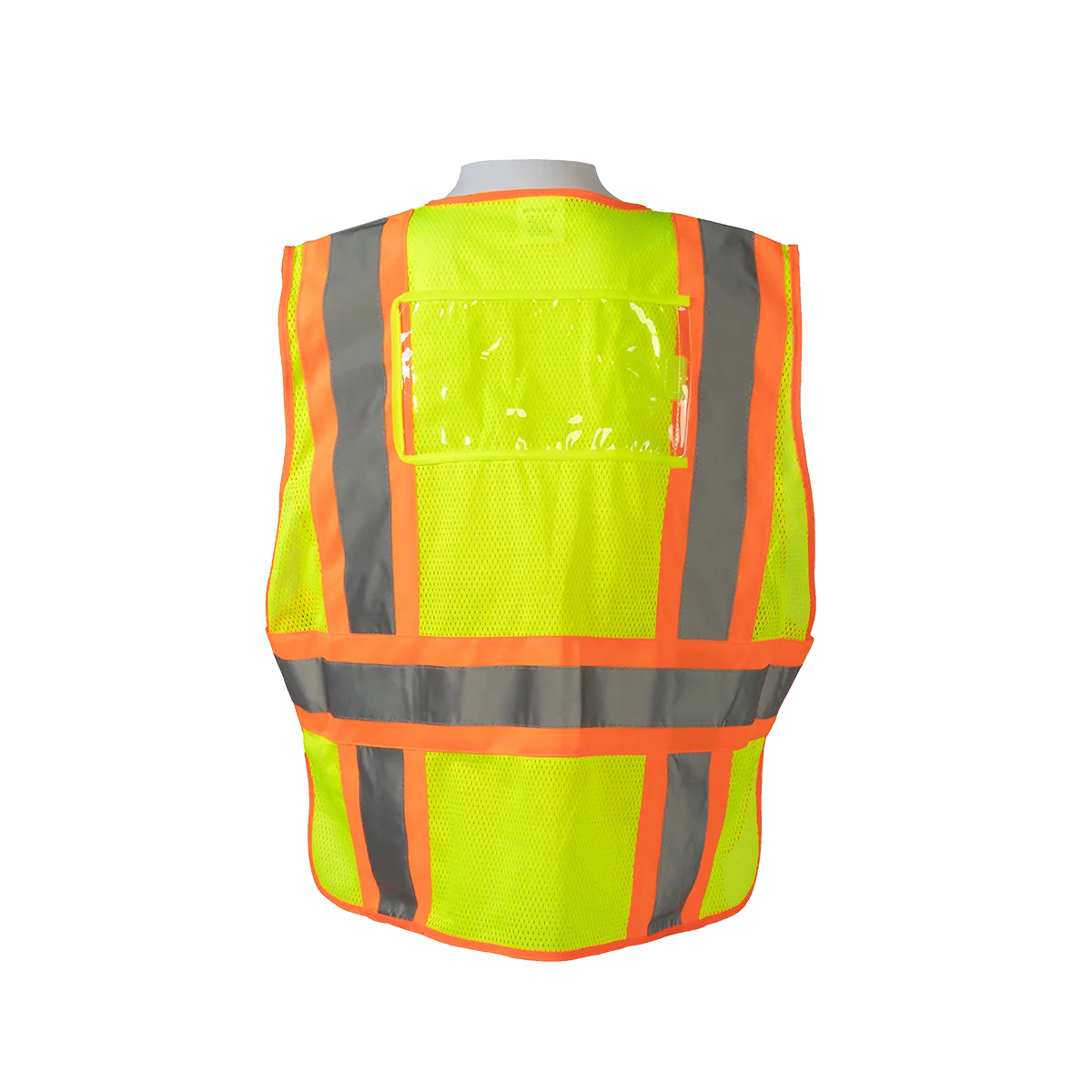 LVM2-PSVP ANSI Class 2 Lime Mesh Orange Contrast Two Tone Incident Command Breakaway Vest