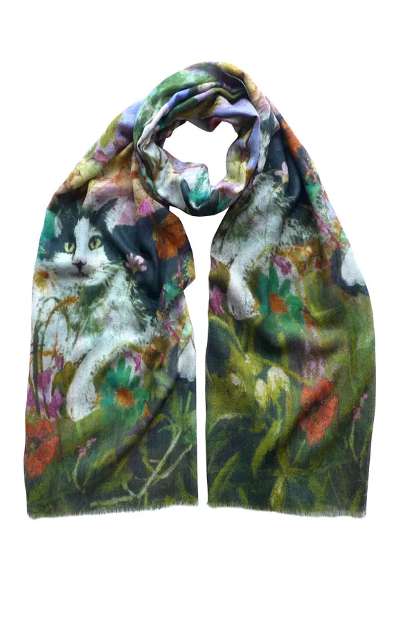 Maisie in the Garden Wool Cashmere Scarf