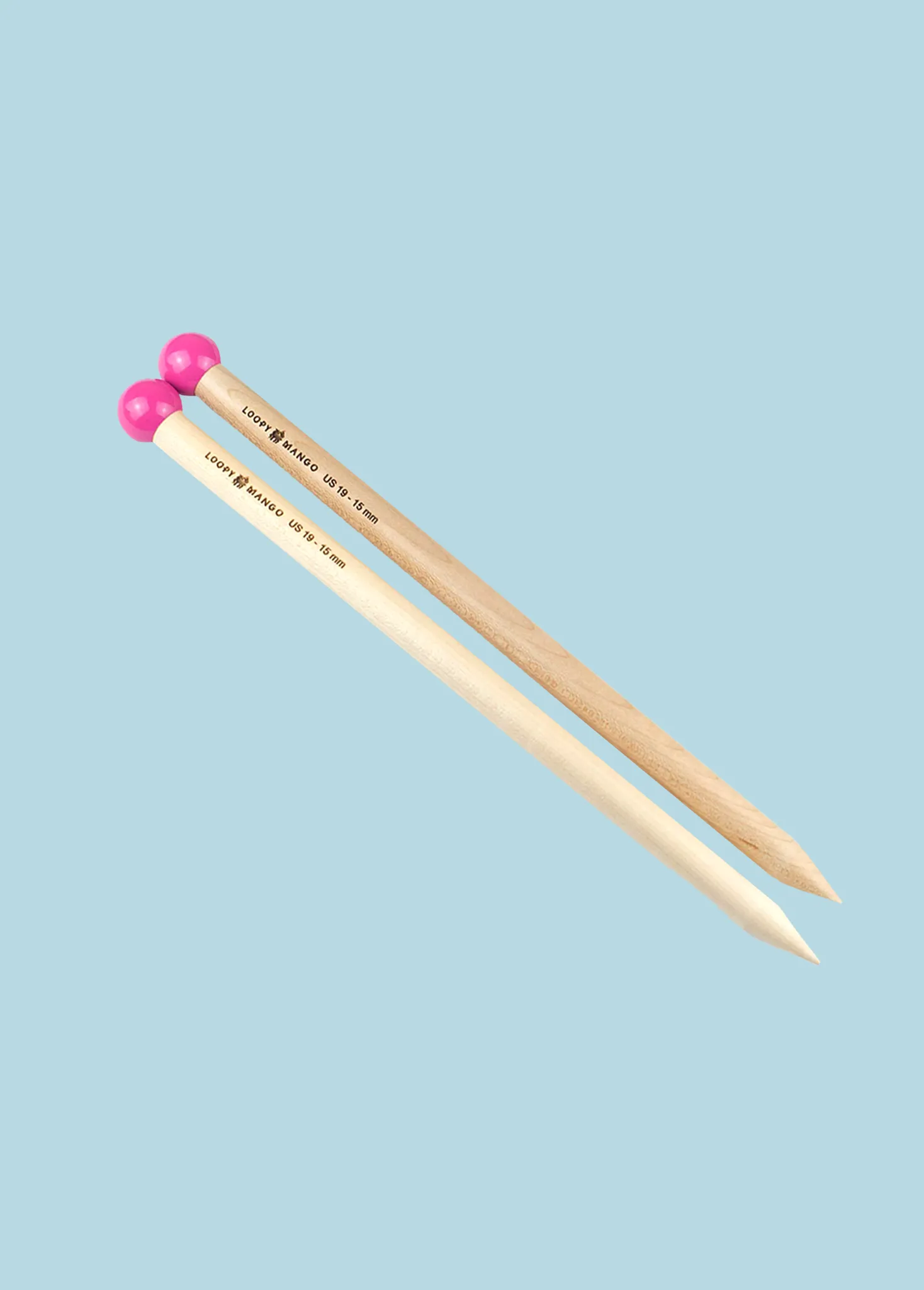 Maple Straight Knitting Needles Size US19 15 mm