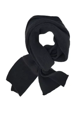 Men's Cashmere Rib Scarf Black