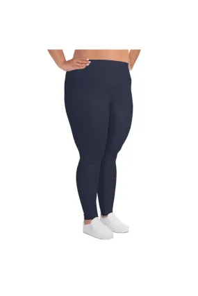 Midnight Blue All-Over Print Plus Size Leggings