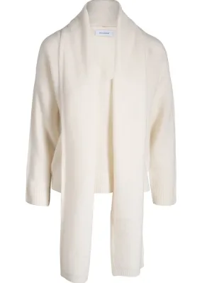 NAADAM Lofty Cashmere V Neck Scarf Set - White