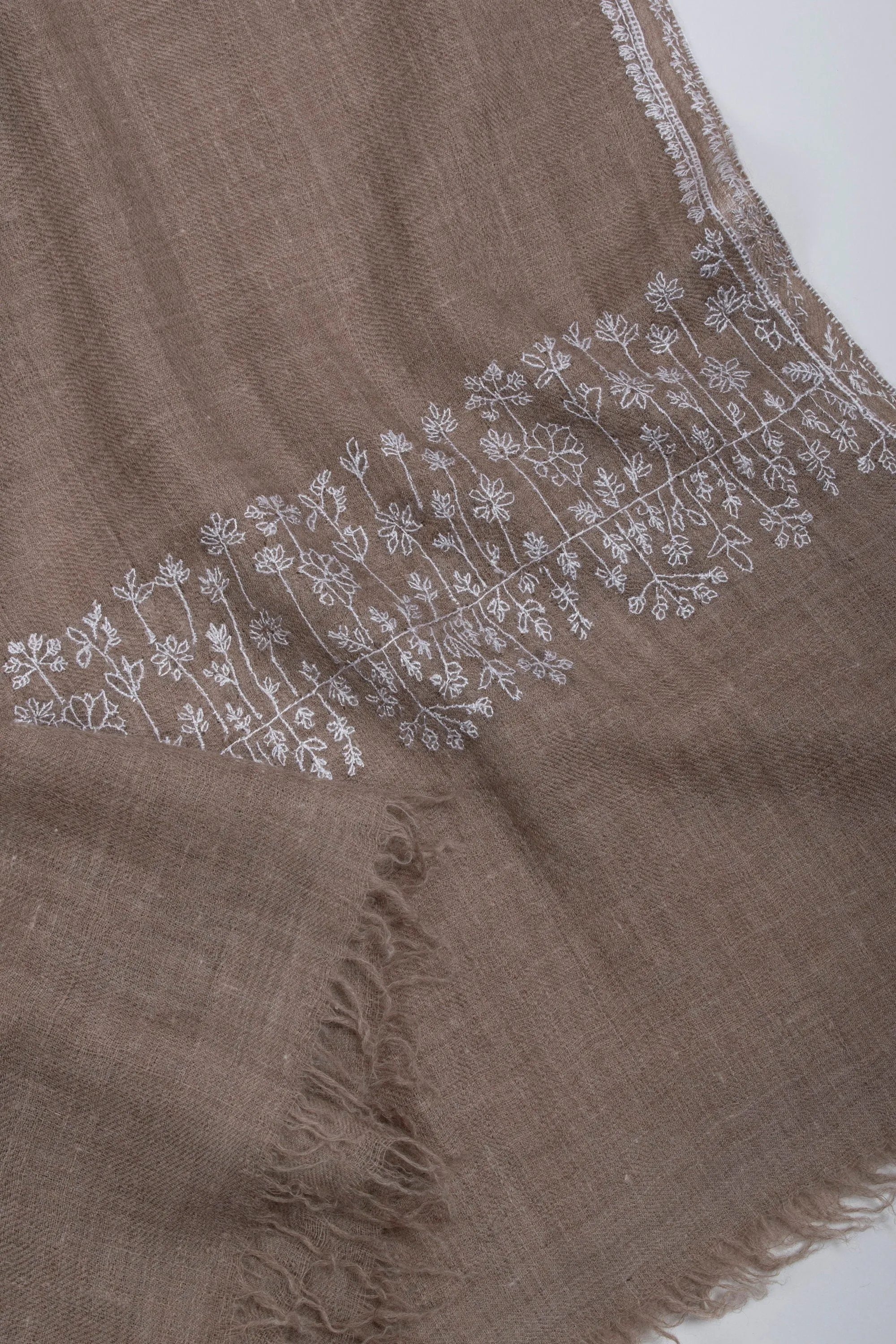 Natural Scarves, Super Soft Pashminas, Needlework Embroideries, Kashmiri Shawls, Goat Scarf, Sustainable Living, 28x80" - HAVELI