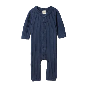 NATURE BABY LOU SUIT COTTON KNIT VINTAGE INDIGO