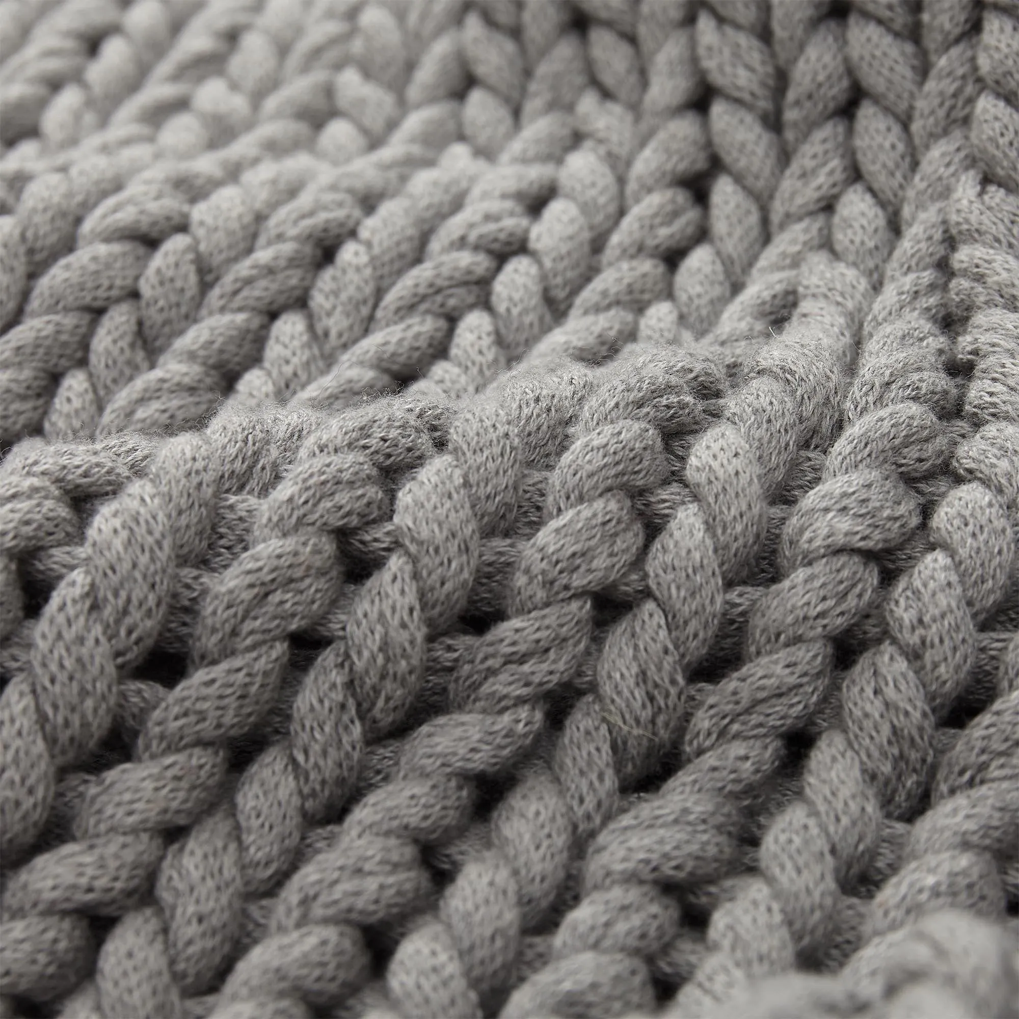 Neiva Cotton Blanket [Light grey melange]