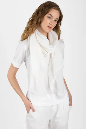 Net Cashmere Scarf in White