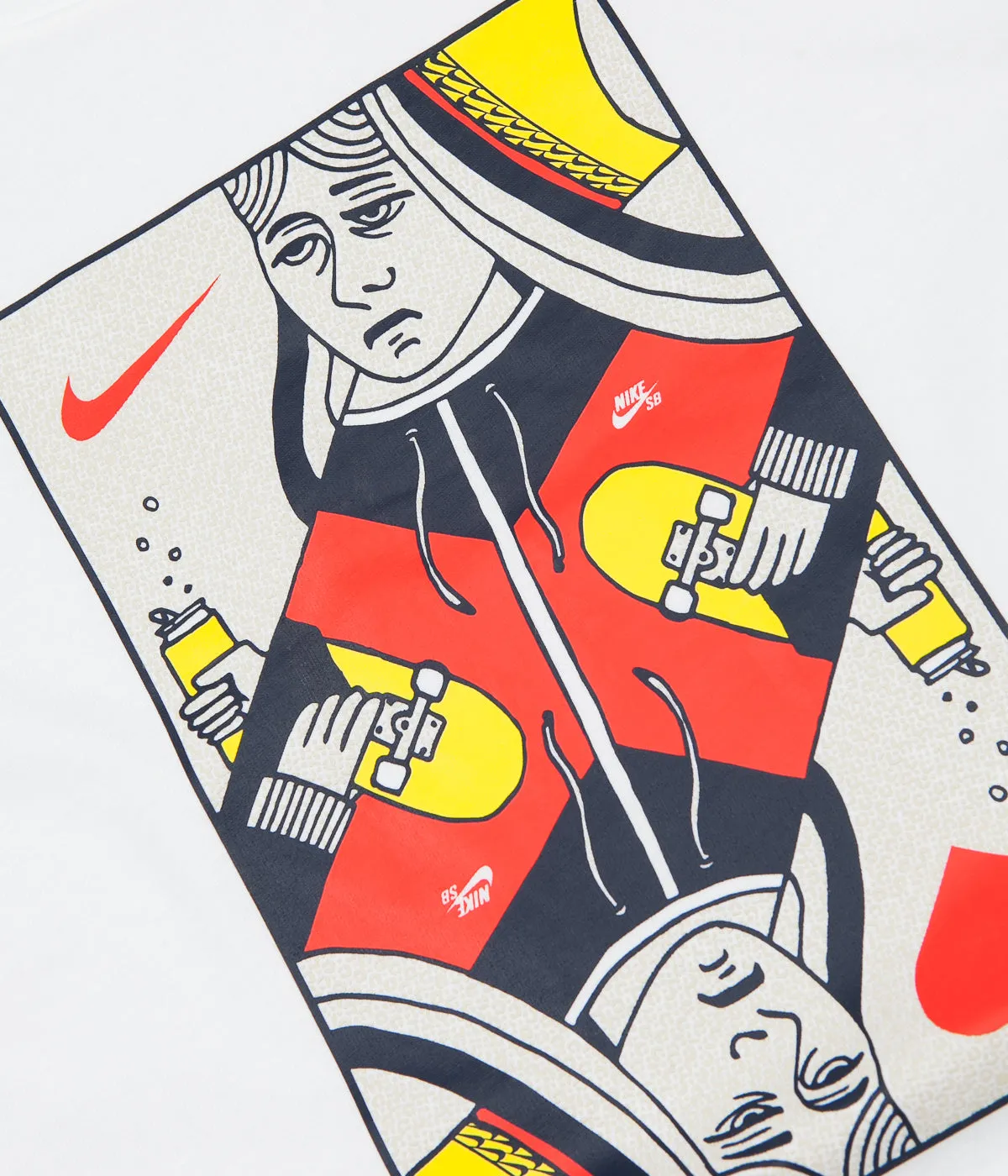 Nike SB Queen Card T-Shirt - White / Habanero Red