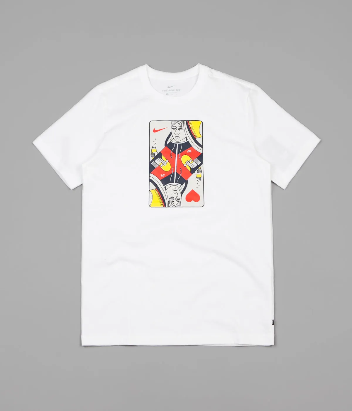 Nike SB Queen Card T-Shirt - White / Habanero Red
