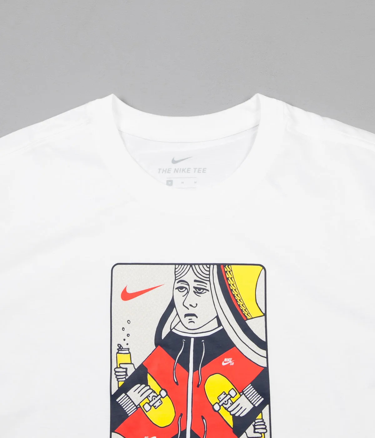 Nike SB Queen Card T-Shirt - White / Habanero Red