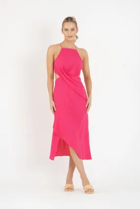 One Fell Swoop Solange Midi Dress Pink Size 8