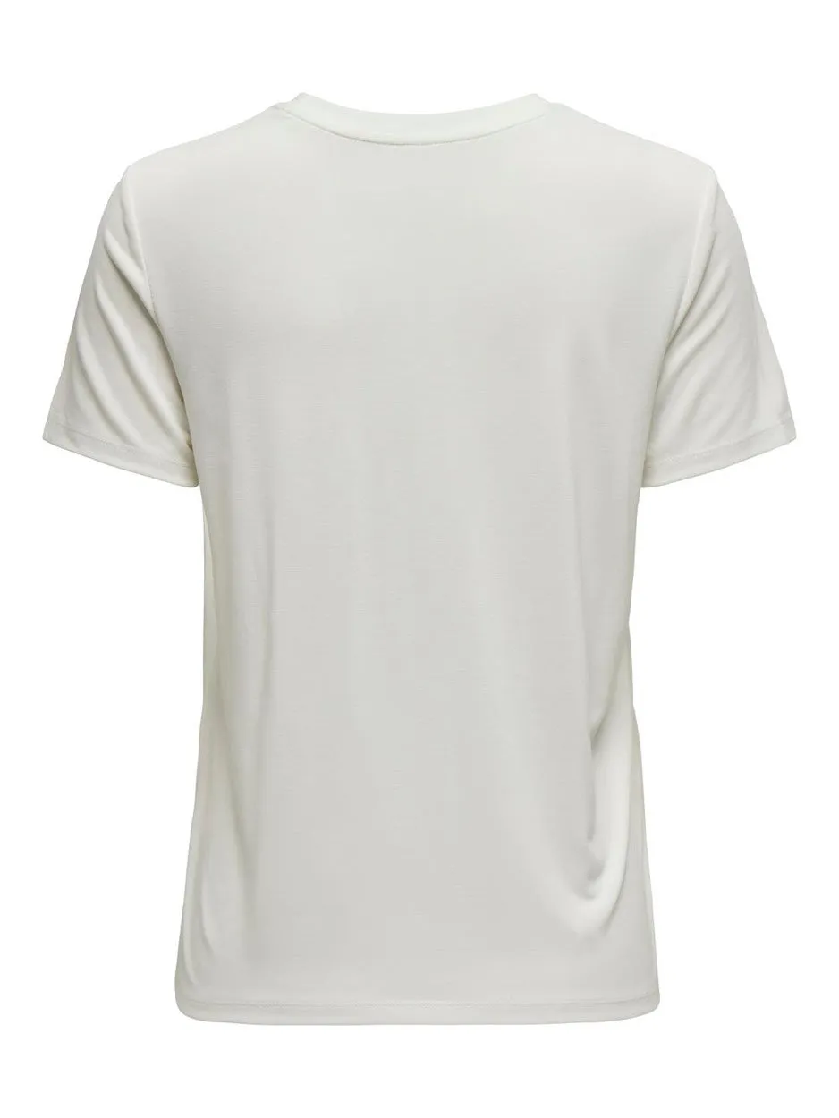 Onlfree Life Reg S/s Leaf Top Box J - Off-white