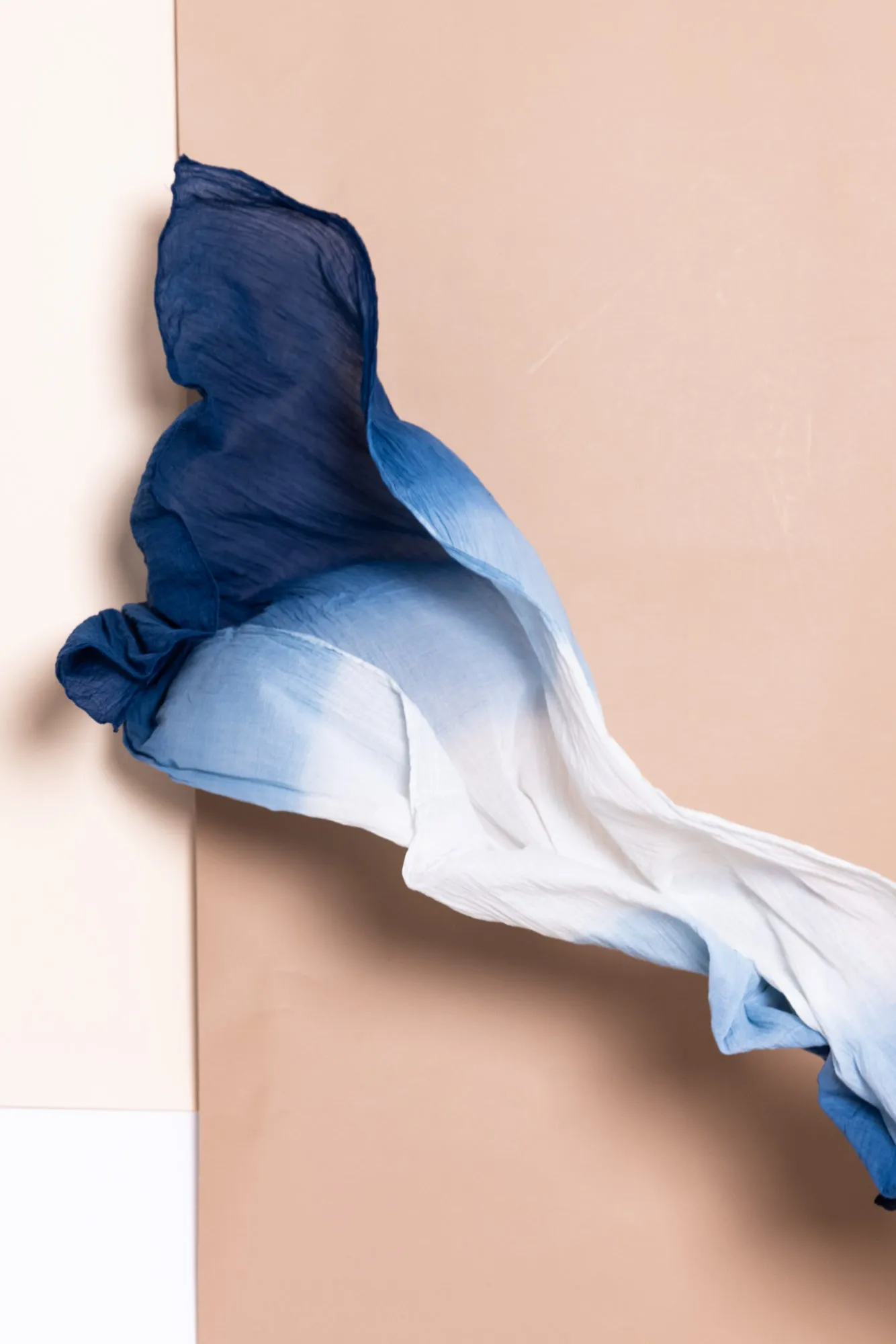 Organic Cotton Wrap Scarf in Indigo Ombre