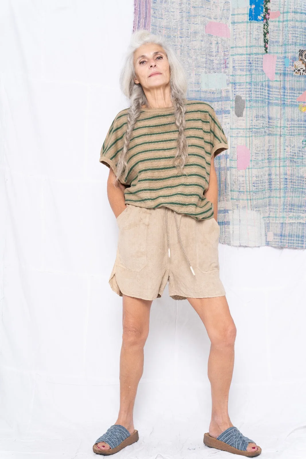 Palm Spring T. Hemp Stripes Deep Dye Clay